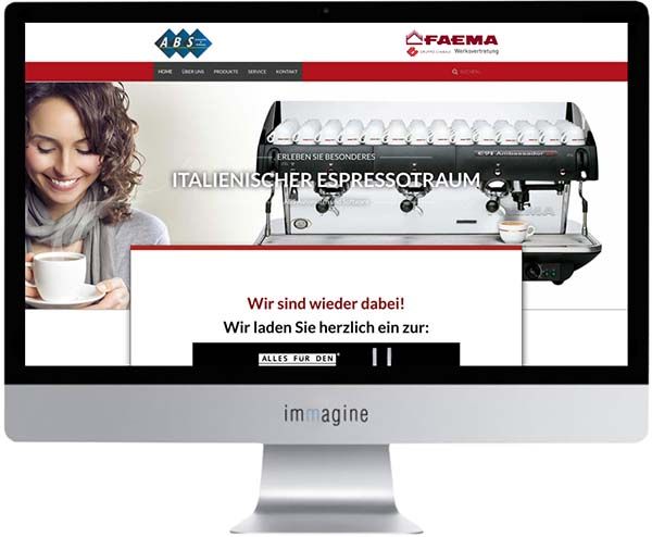 Website für Faema-ABS - Immagine Webagentur München