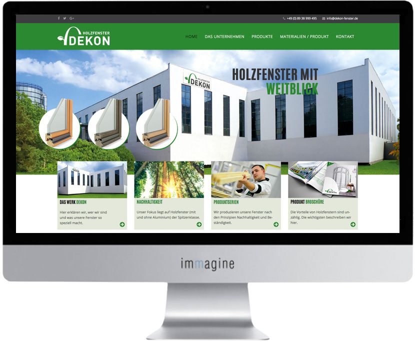 Website für Dekon Fenster - Immagine Webagentur München